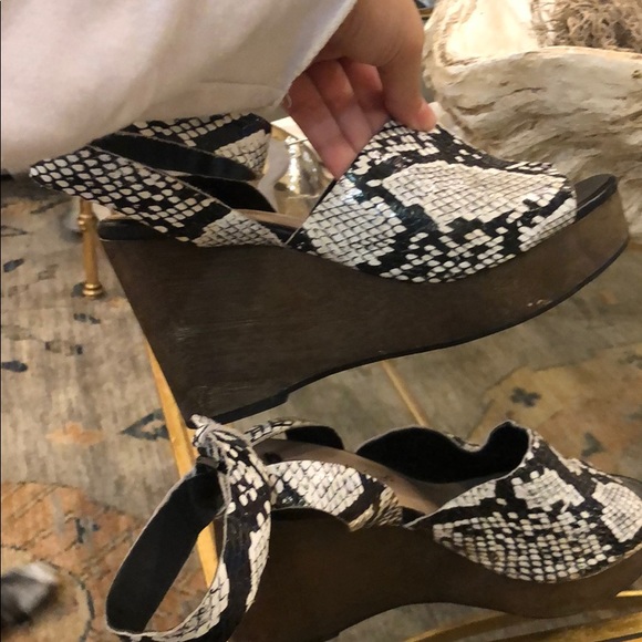 Skin Hello Midnight Snakeskin Wedges - Picture 5 of 8